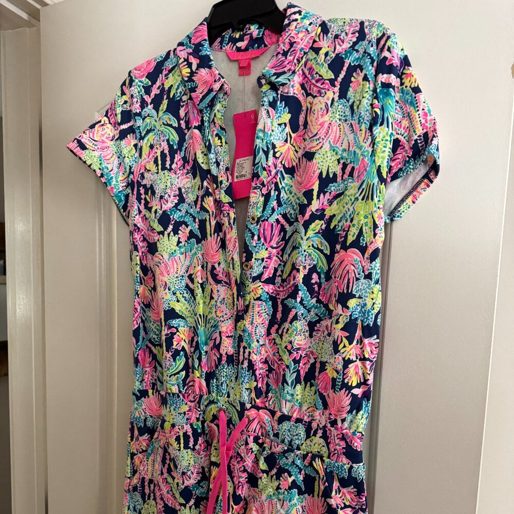 NWT LILLY PULITZER JORGE ROMPER OYSTER BAY SEEN AND HERD Size M
